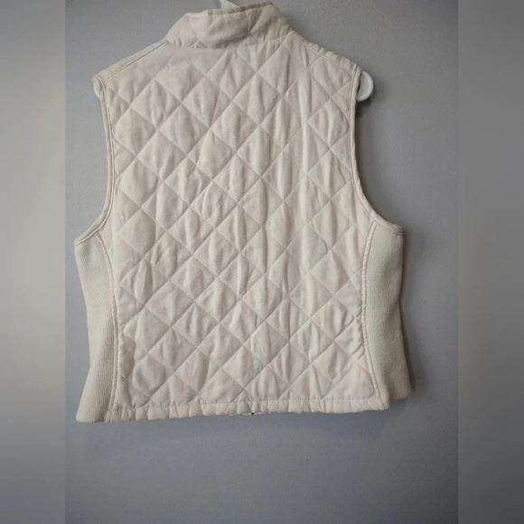 Croft & Barrow Off White Quilted Vest Women's Size Large Fall Layering Hiking - Picture 2 of 6